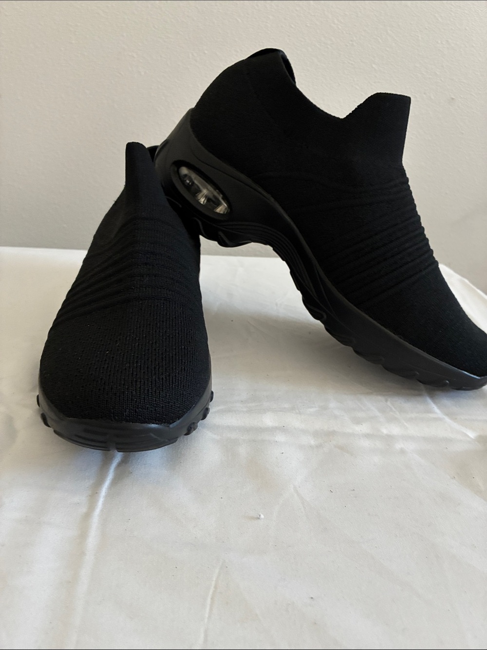 Slip-On Knit Athletic Sneakers in Black-G West Brand (NY)